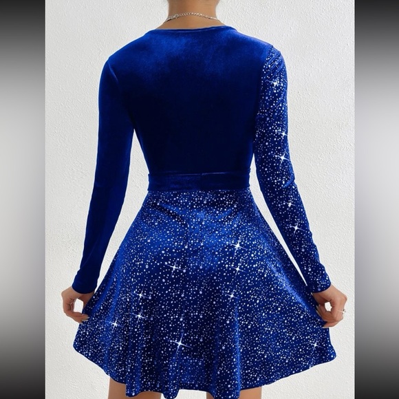 Surplice Neck Houndstooth Dress